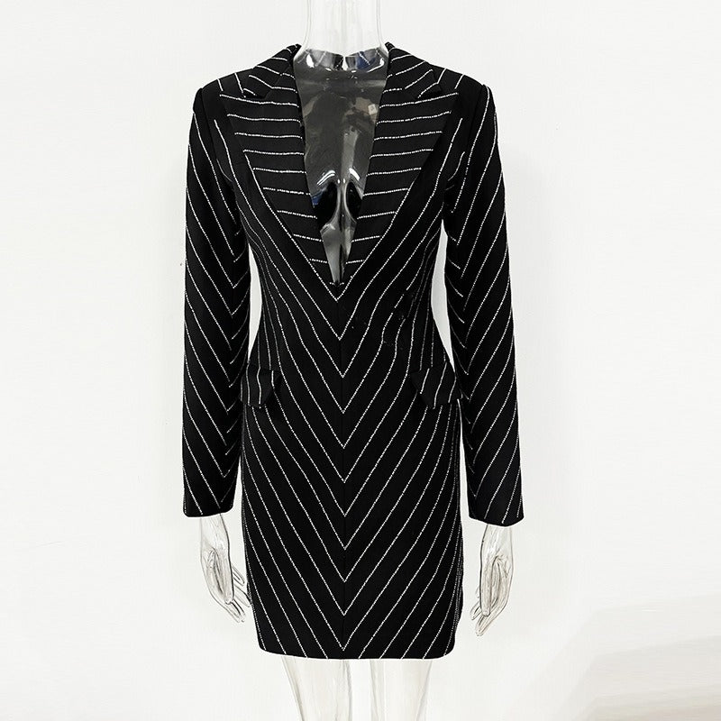 Elegant and fashionable new costume diamond oversized- blazer