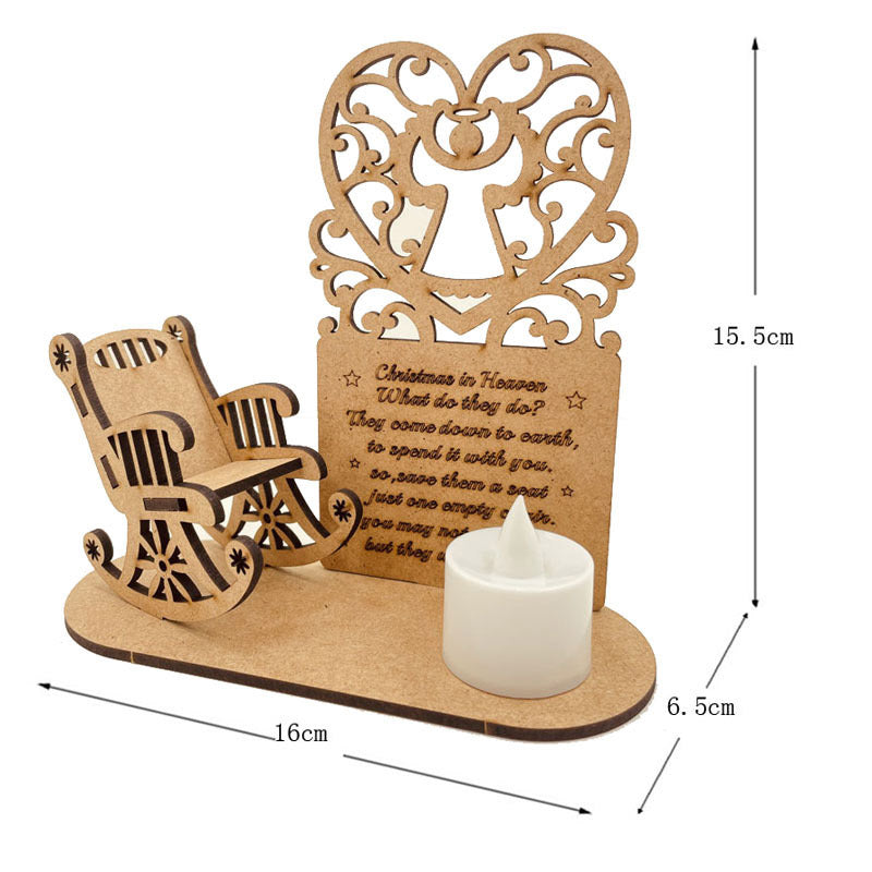 Christmas Decorations DIY Wooden Ornaments Heavenly Christmas Rocking Chair Christmas Angel Poem