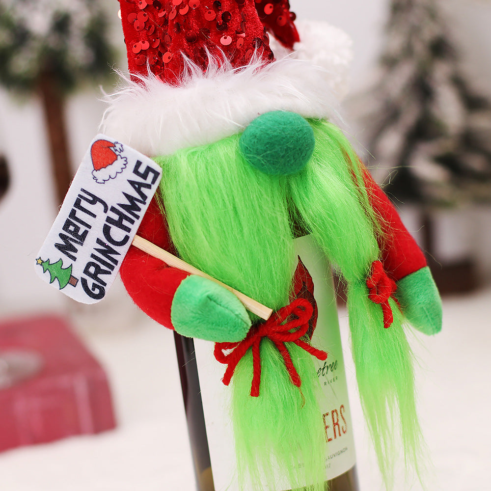 Christmas Decorations Grinch Wine Bottle Holder