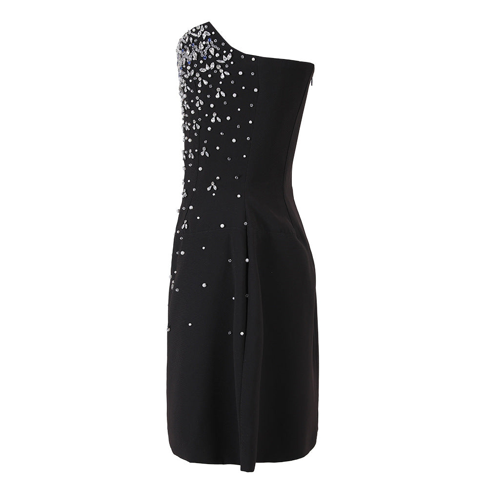 strapless three-dimensional puffy dress