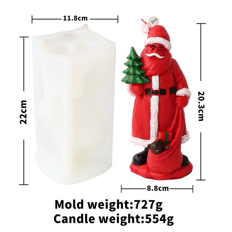 Cartoon Santa Claus candle mold Christmas aromatherapy decorative ornaments mousse cake mold