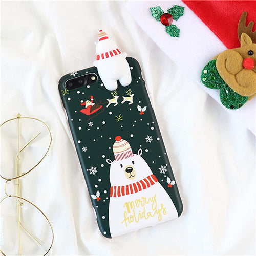 *New Christmas Alert* - Cartoon Christmas 3D Doll Deer Snowman Phone Case For iPhone