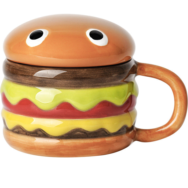 Creative Hamburger Mug with Cover
