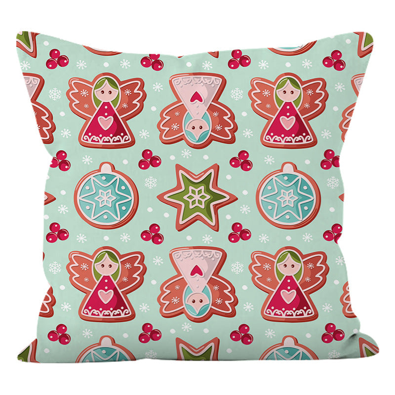 New Christmas Decoration Pillow Cover Holiday Sofa Waist Pillowcase Fabric Cushion Pillowcase Back Pillowcase