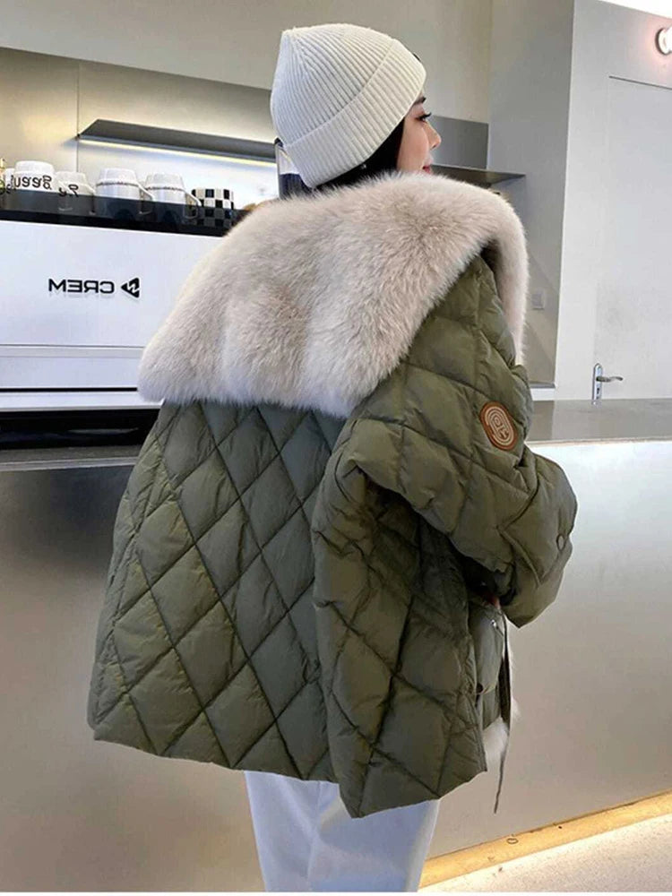2025 Gender Fluid One Size Winter Duck Down Jacket with Bat Sleeve.