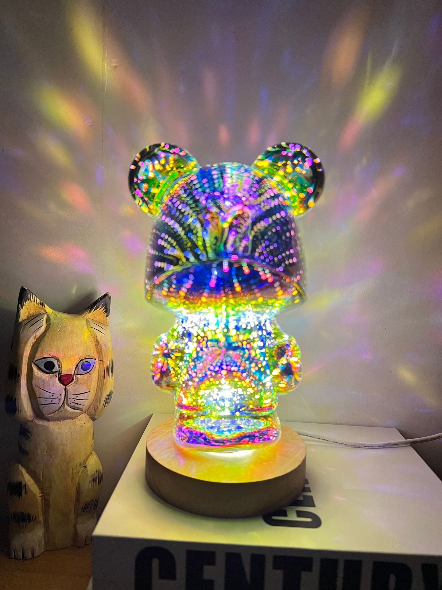 *New Christmas Decor Alert* - 3D Glass Fireworks Bear Ornament