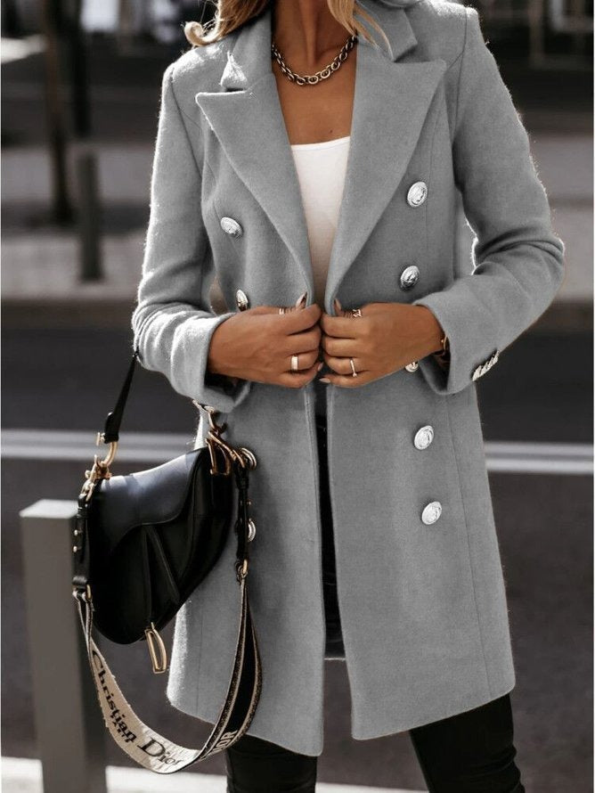 House of Hutson Original - compliment your Dior bag with a long sleeved, suit collar, double breasted, elegant, nickel coat.