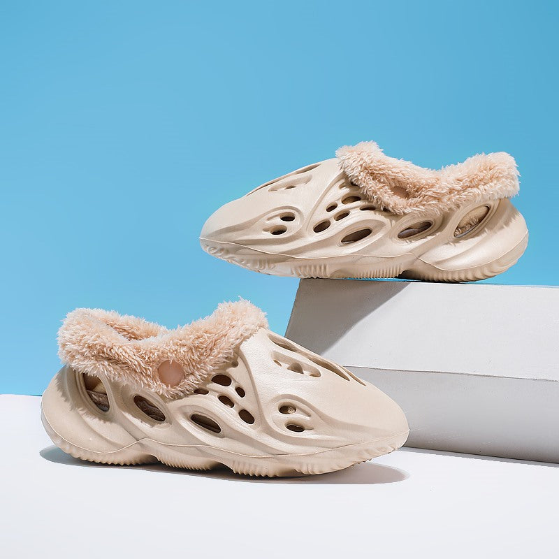 Winter Men And Women Children's Cotton Shoes Cotton Slippers Package Woolen Shoes Non-Slip Velvet Warm