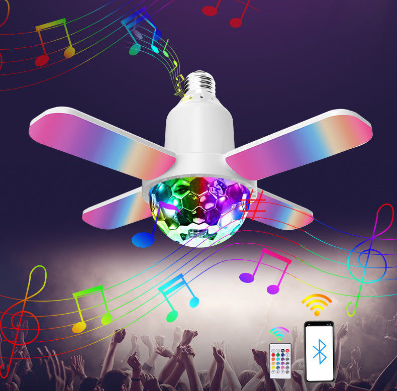 Mini four-leaf Bluetooth starry sky light Household indoor wireless Bluetooth plus white light colorful stage music atmosphere l