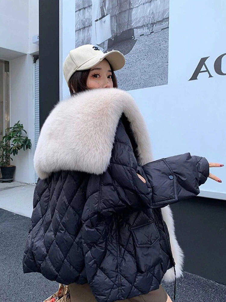 2025 Gender Fluid One Size Winter Duck Down Jacket with Bat Sleeve.