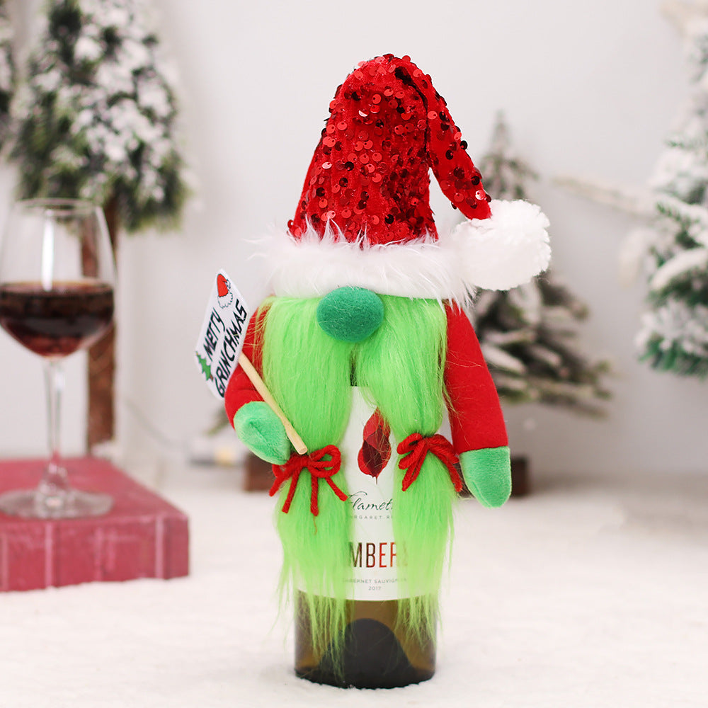 Christmas Decorations Grinch Wine Bottle Holder