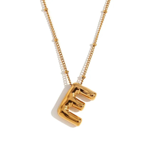 Alphabet Letter Pendant Necklace Stainless Steel Vintage Wedding Party Choker Jewelry Gift for Women Men
