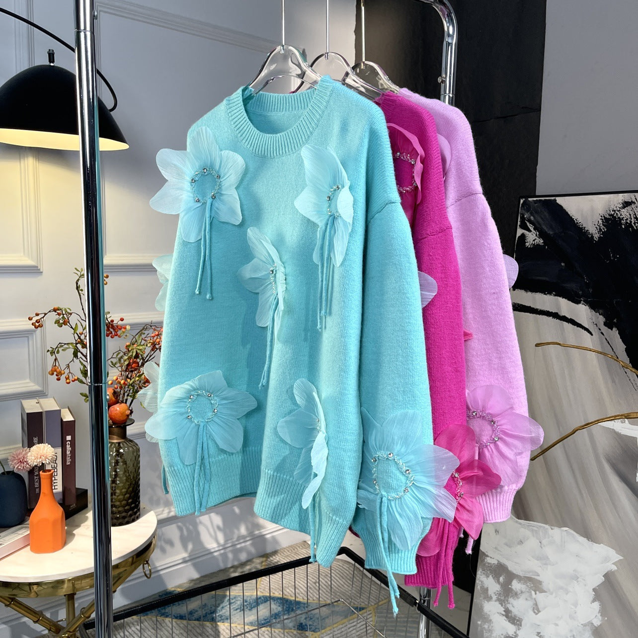 House of Hutson Original - Oversized 3D Flower Spliced Sweatshirt. Unisex.