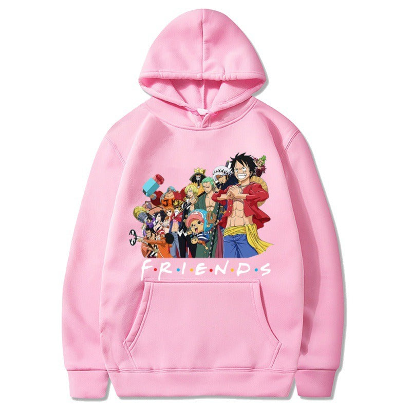 Pirate King Mengqi D. Luffy Anime plush loose hoodie cross-border hoodie hoodie hoodie
