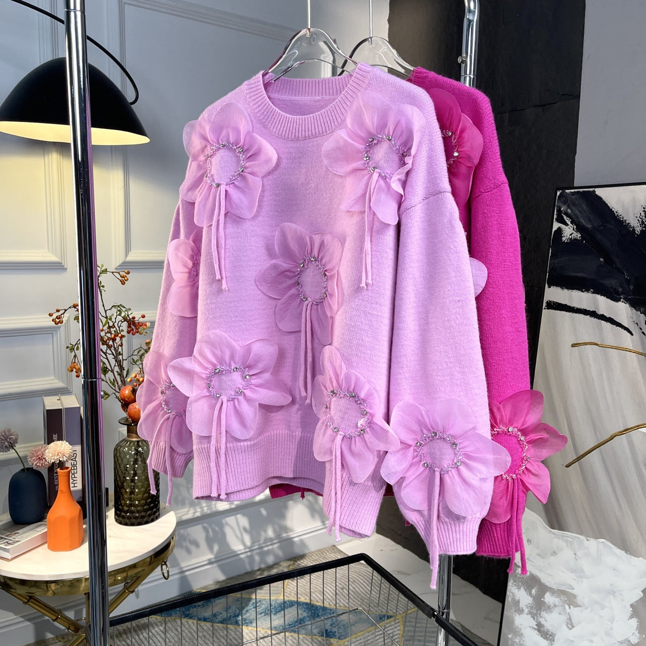 House of Hutson Original - Oversized 3D Flower Spliced Sweatshirt. Unisex.