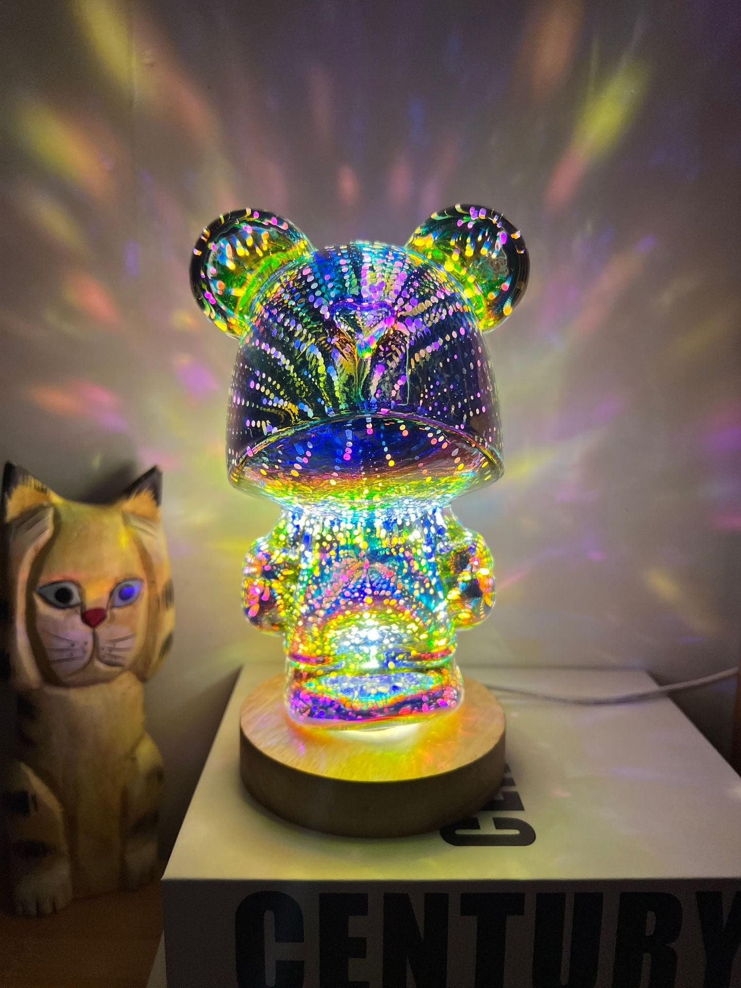 *New Christmas Decor Alert* - 3D Glass Fireworks Bear Ornament