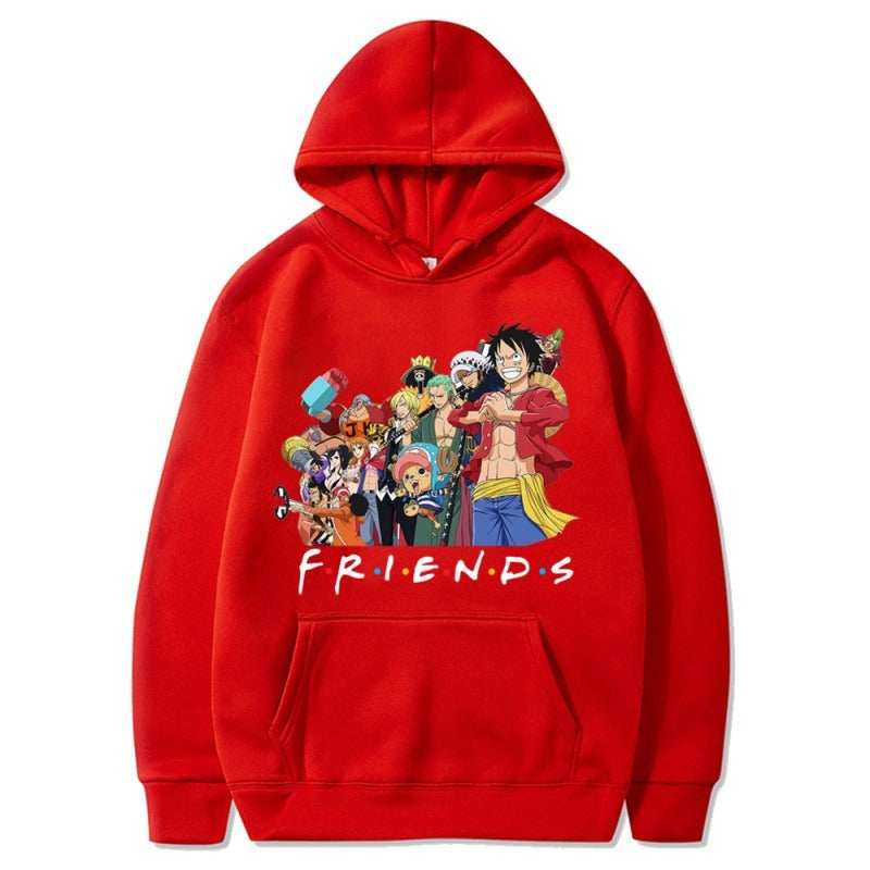 Pirate King Mengqi D. Luffy Anime plush loose hoodie cross-border hoodie hoodie hoodie