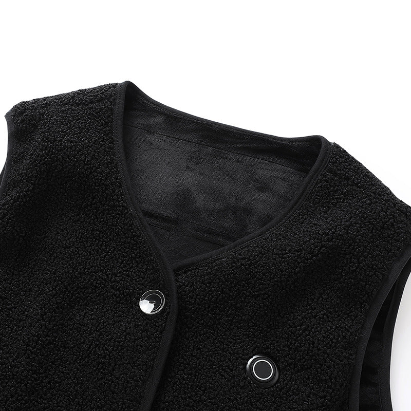 New autumn and winter intelligent heating vest with 16 zones of heating, Teddy velvet fabric, carbon fiber heating and insulation