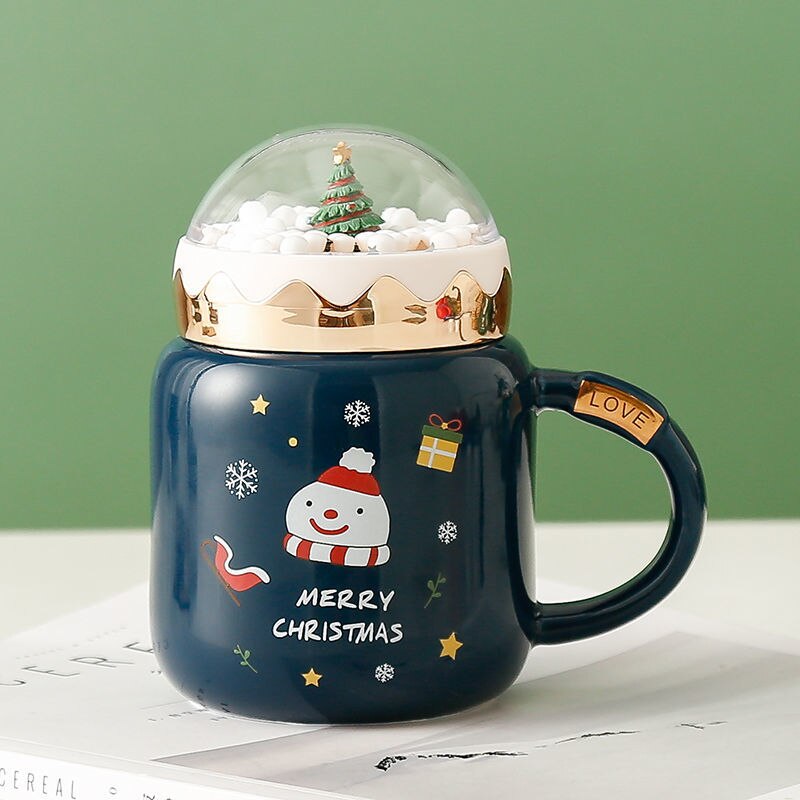 *New Christmas Item* - Christmas Water Cup. Ceramic Mug with Lid.