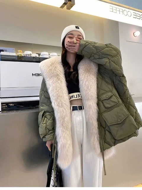 2025 Gender Fluid One Size Winter Duck Down Jacket with Bat Sleeve.