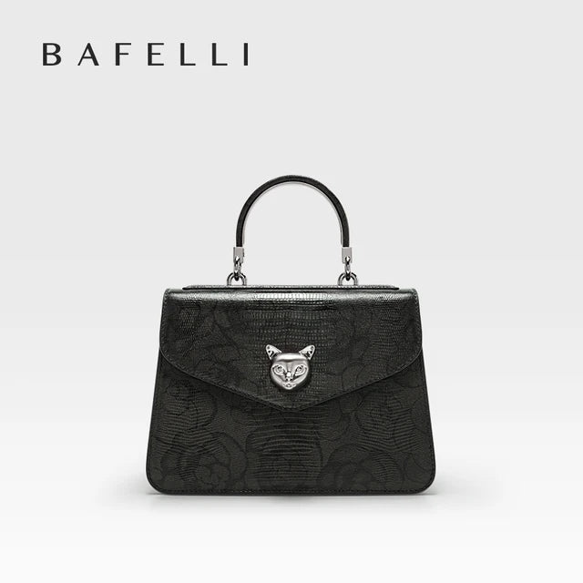 2024 BAFELLI CAT WOMEN'S NEW FASHION HANDBAG LADY STYLISH BUSINESS FEMALE LEATHER LUXURY BRAND CASUAL OL FLORAL WINE PURSE