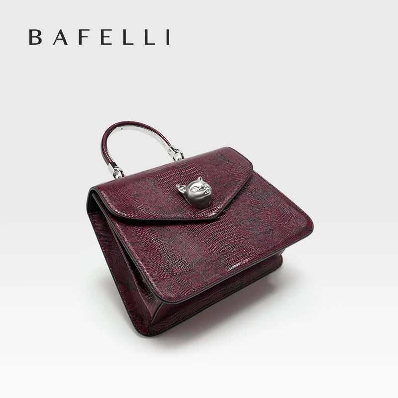 2024 BAFELLI CAT WOMEN'S NEW FASHION HANDBAG LADY STYLISH BUSINESS FEMALE LEATHER LUXURY BRAND CASUAL OL FLORAL WINE PURSE