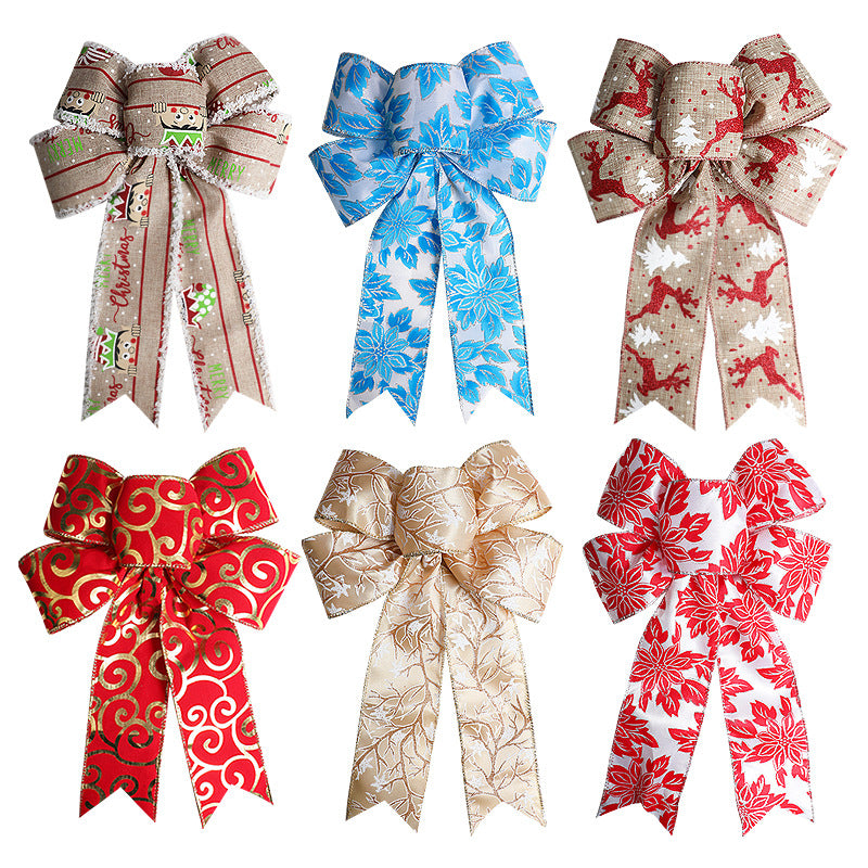 Christmas Ribbon Bow Christmas Decoration Gift Package DIY Ribbon Bow