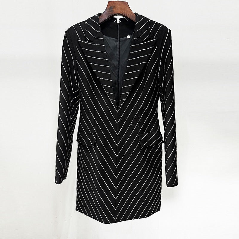 Elegant and fashionable new costume diamond oversized- blazer
