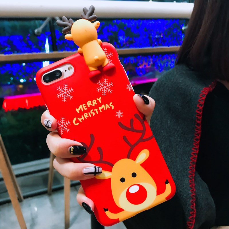 *New Christmas Alert* - Cartoon Christmas 3D Doll Deer Snowman Phone Case For iPhone