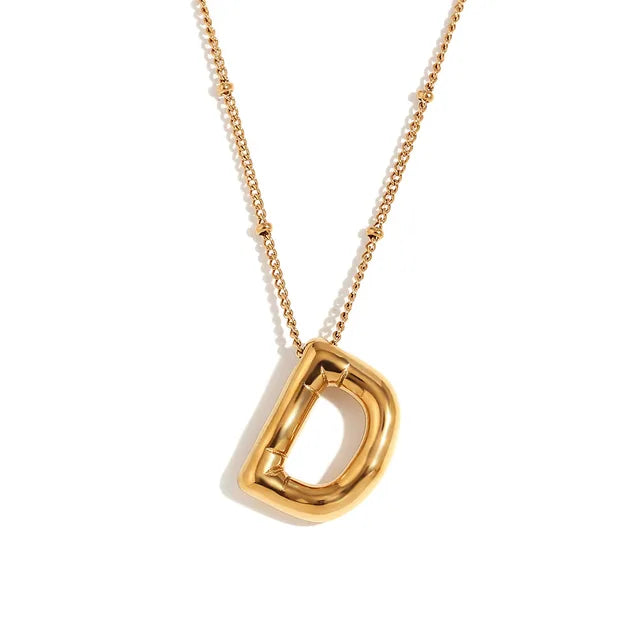 Alphabet Letter Pendant Necklace Stainless Steel Vintage Wedding Party Choker Jewelry Gift for Women Men
