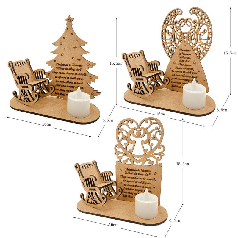 Christmas Decorations DIY Wooden Ornaments Heavenly Christmas Rocking Chair Christmas Angel Poem