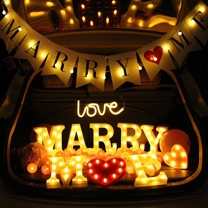 Luminous LED Letter Night Light. Christmas Home Decoration.