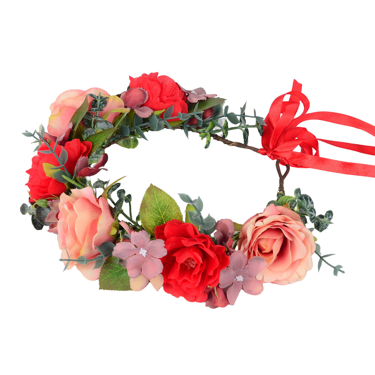 Wreath cloth art Rose Hair Ornament children's scenic spot Festival Performance welcome ceremony headdress headdress