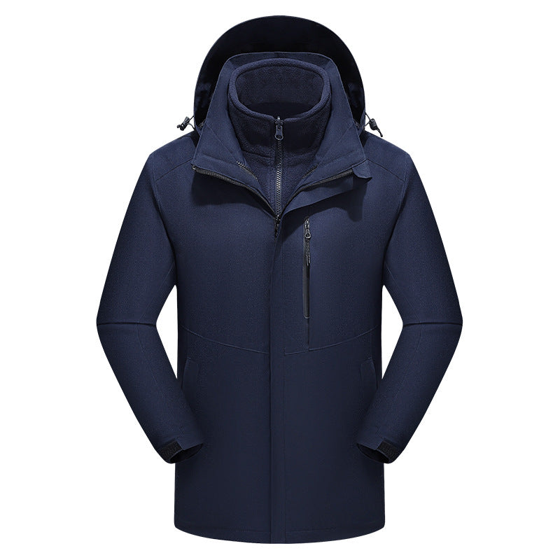Men's heating suit USB smart electric heating suit, mid to long length sports outdoor three in one assault suit