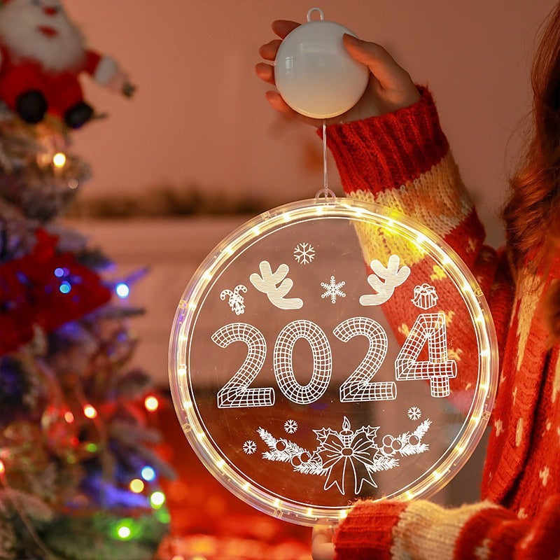 Christmas LED LIGHT STRING Snowflake Hanging Lamp Merry Christmas Atmosphere light Home Window Ornament Happy New Year Gift