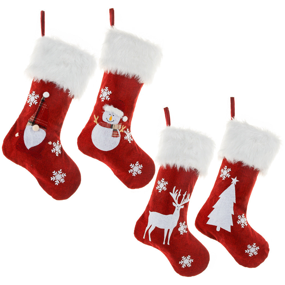 *New Christmas Decor Alert* - Christmas Lights Decoration Red Hemp Embroidery, Luminous Christmas Stockings
