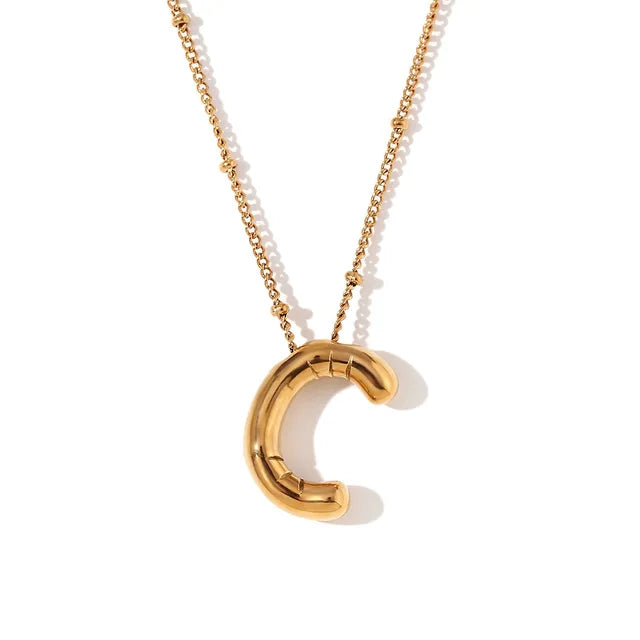 Alphabet Letter Pendant Necklace Stainless Steel Vintage Wedding Party Choker Jewelry Gift for Women Men