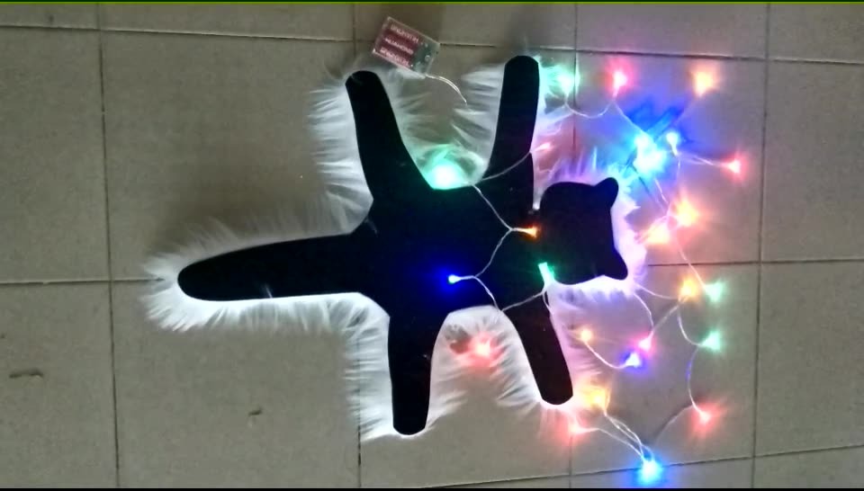 Christmas Fried Cat Aunt's Fried Fur Decoration Fur Decoration Carpet Light String Decoration