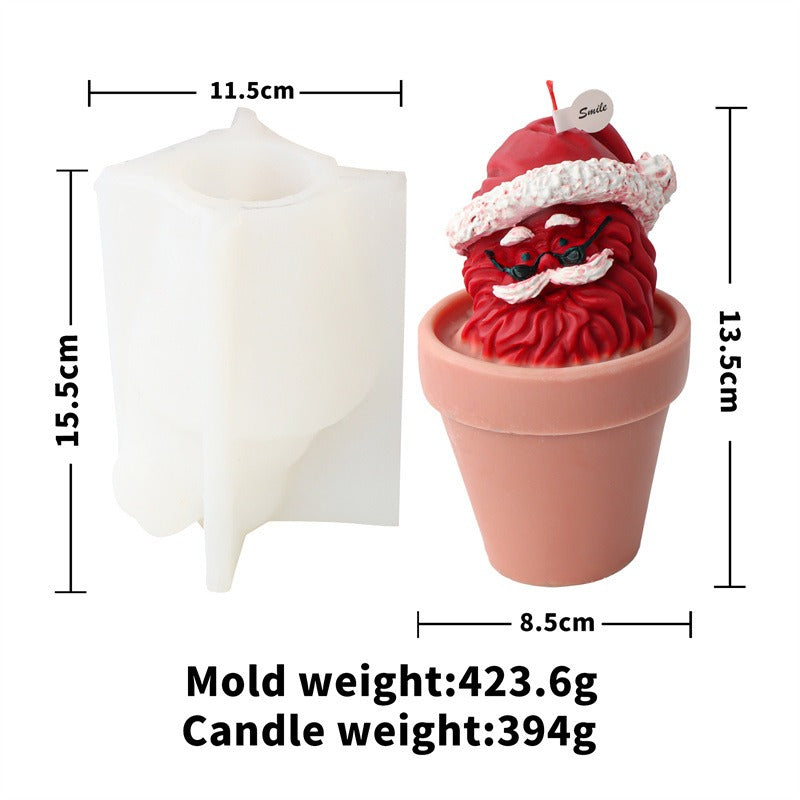 Cartoon Santa Claus candle mold Christmas aromatherapy decorative ornaments mousse cake mold