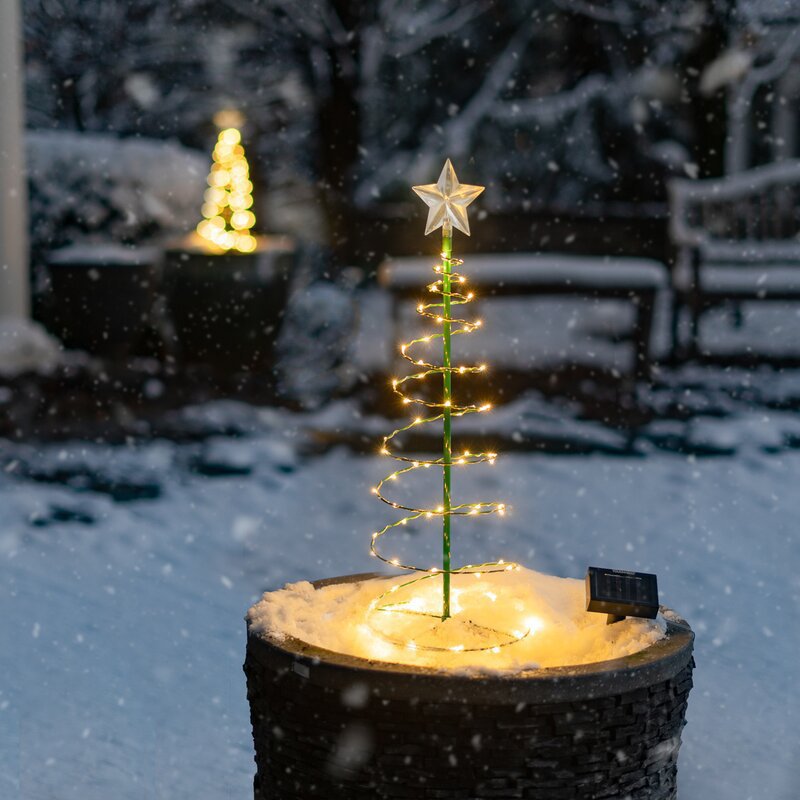 Christmas Garden Lights String Stars Christmas Tree Decorative Color Lights LED Solar Christmas Tree
