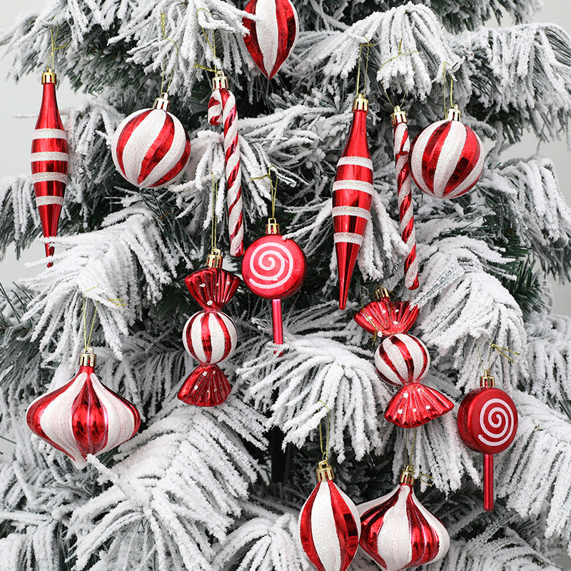 *New Christmas Decor Alert* - Christmas Candy Cane Gift Box Set of 14 Tree Ornaments for holiday party and decor