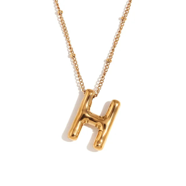 Alphabet Letter Pendant Necklace Stainless Steel Vintage Wedding Party Choker Jewelry Gift for Women Men
