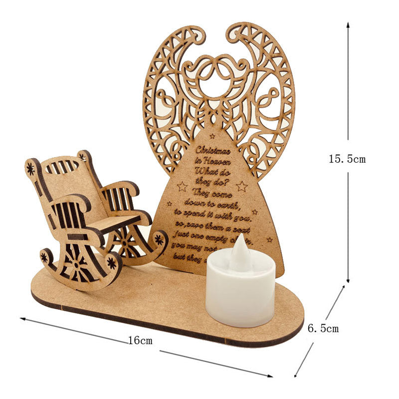 Christmas Decorations DIY Wooden Ornaments Heavenly Christmas Rocking Chair Christmas Angel Poem