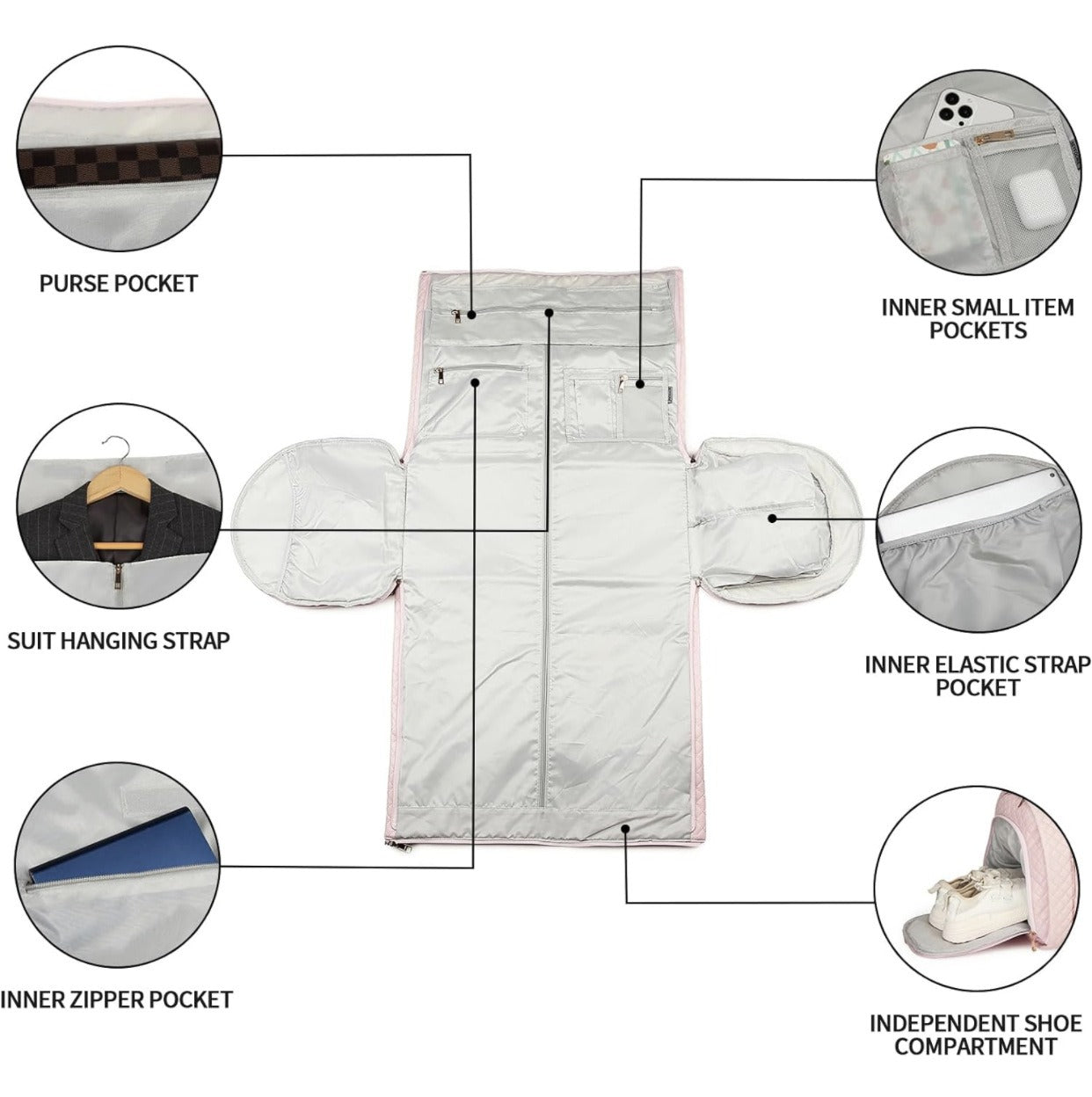 Multi-Travel bag - with shoe bag coat storage bag luggage bag with carrying lever men's and women's business trip bag