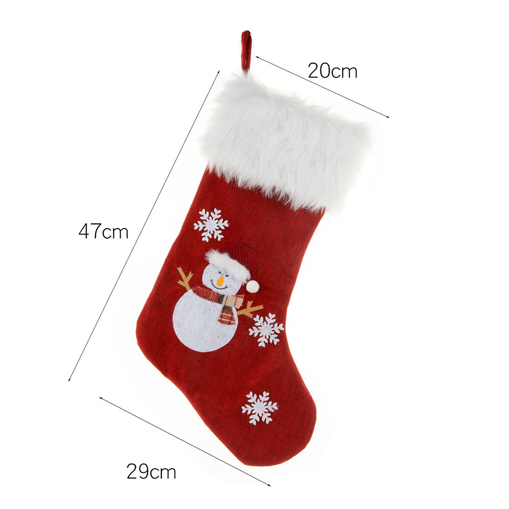 *New Christmas Decor Alert* - Christmas Lights Decoration Red Hemp Embroidery, Luminous Christmas Stockings