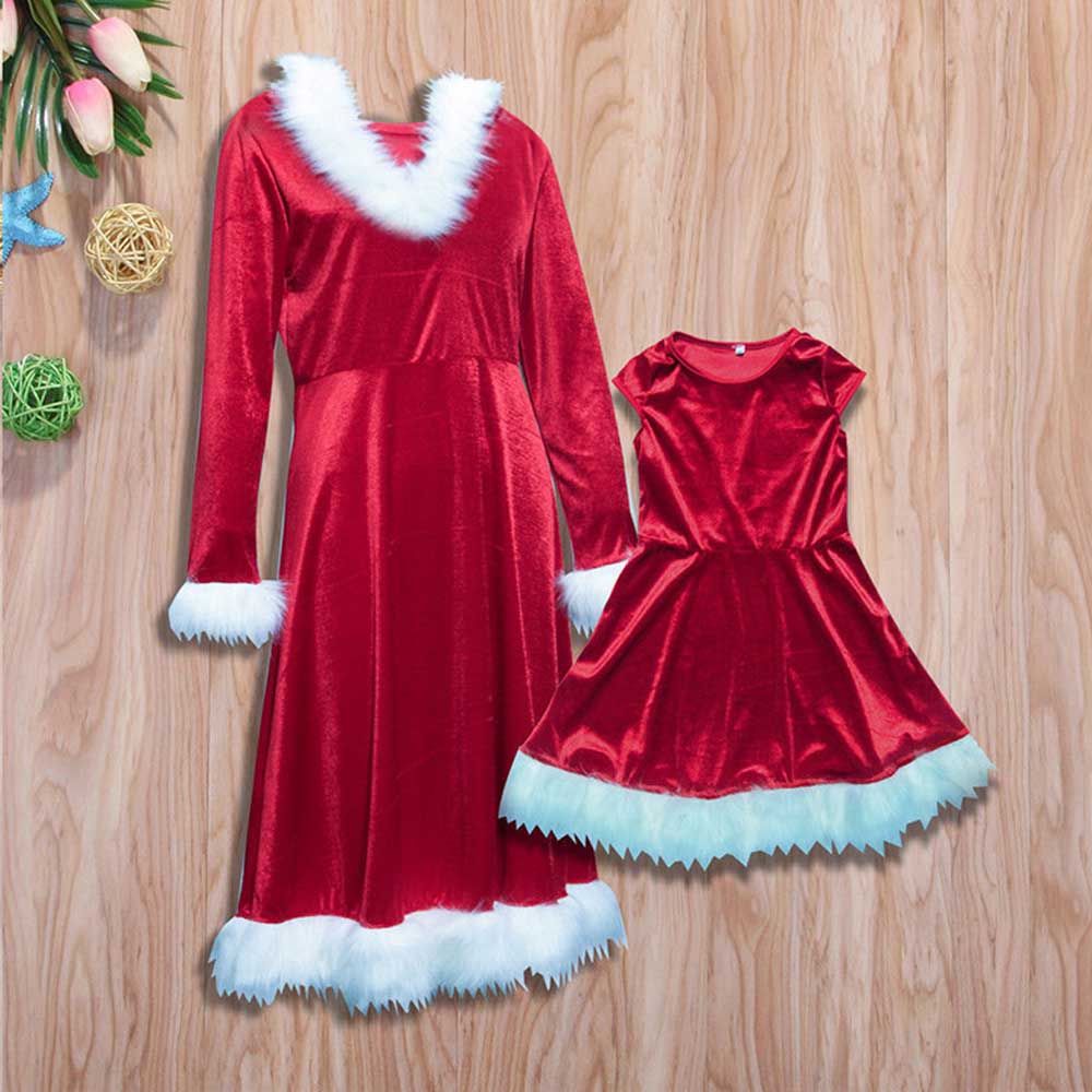 House of Hutson Original “Ms. Claus” Red Velvet Dress. Mother & Daughter Themed. Christmas Fit.