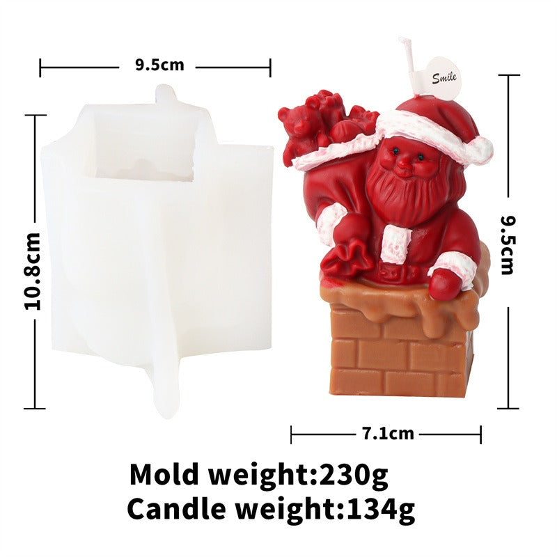 Cartoon Santa Claus candle mold Christmas aromatherapy decorative ornaments mousse cake mold