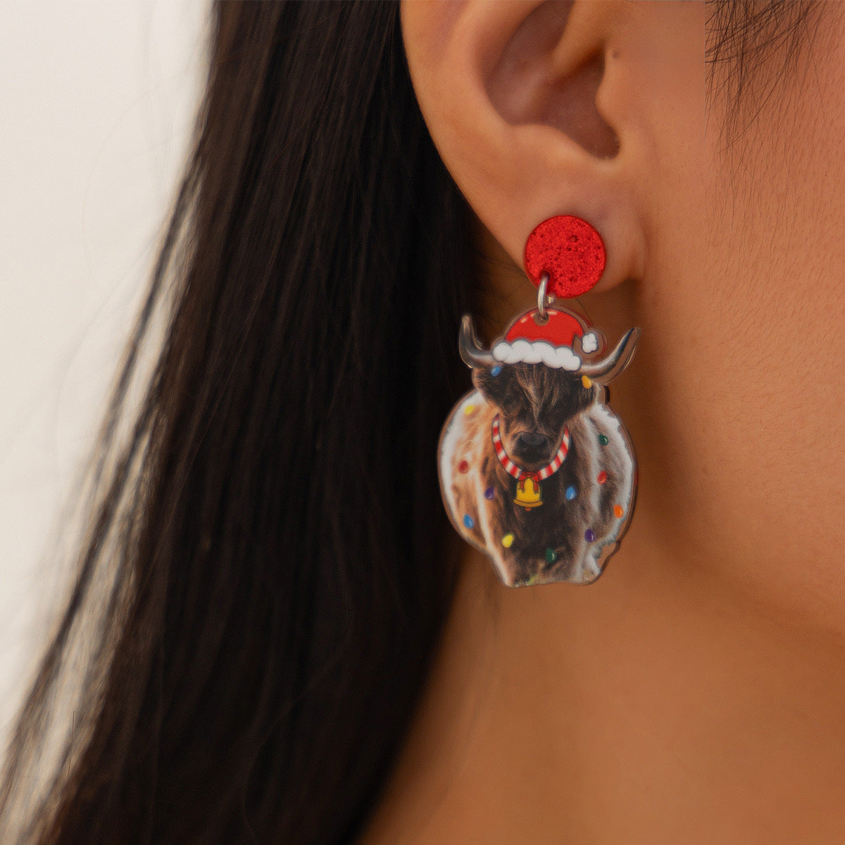 Christmas Day Earrings Female Personality Autumn/Winter Elk Christmas Tree Earrings Accessories