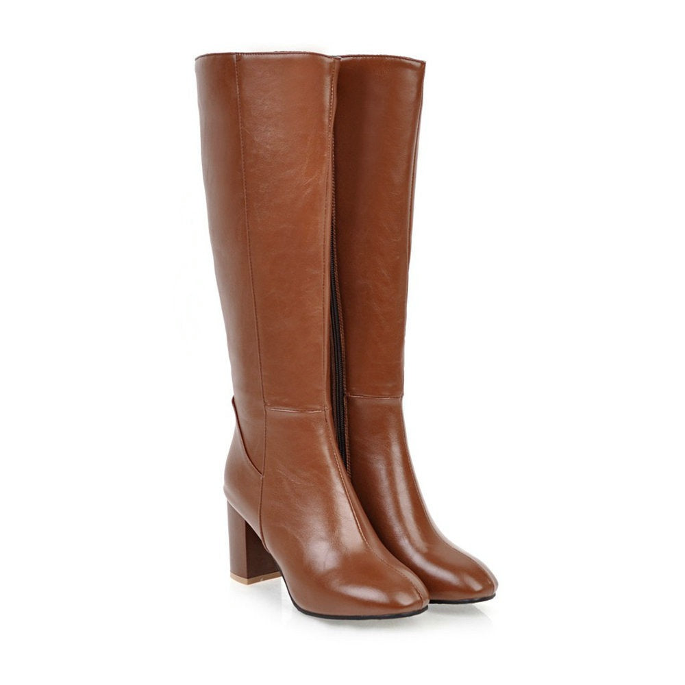 MEGAN MARKLE SAID SO - Women's thick soled high-heeled boots. high knee, quality leather boots