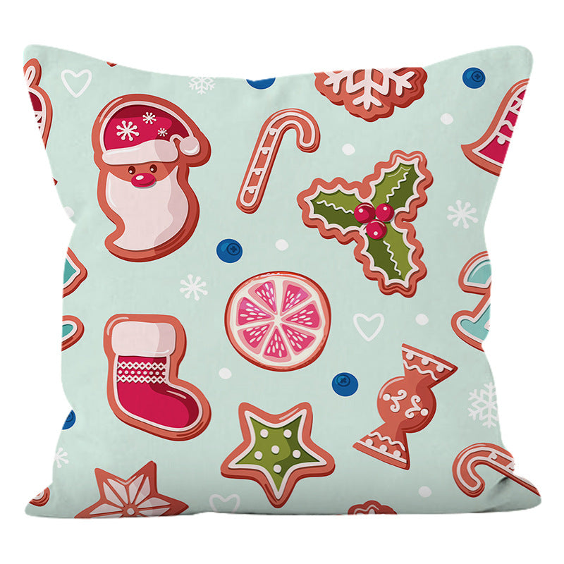 New Christmas Decoration Pillow Cover Holiday Sofa Waist Pillowcase Fabric Cushion Pillowcase Back Pillowcase
